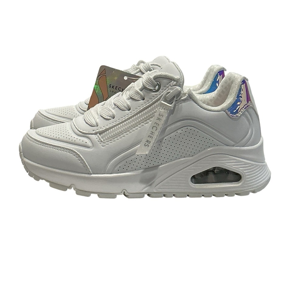 skechers uno‎ gen 1 easy zip trainers girls white